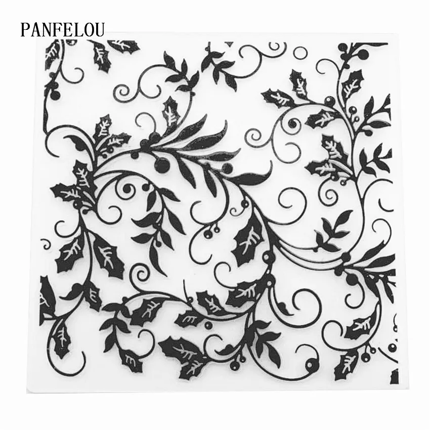 

PANFELOU Flower branches Embossing folders Plastic For Scrapbooking DIY Template Fondant Cake Photo Album Card Making