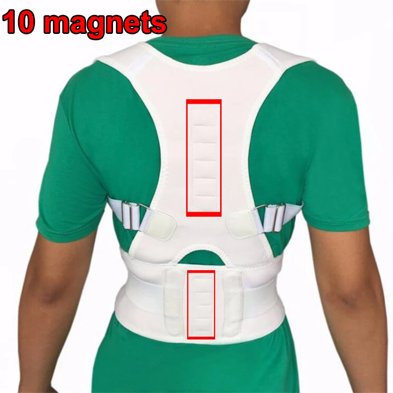 Взрослый корсет для спины, плеч, поясницы, Корректор осанки, бандаж, пояс для поддержки позвоночника, магнитная терапия, опора коррекция осанки