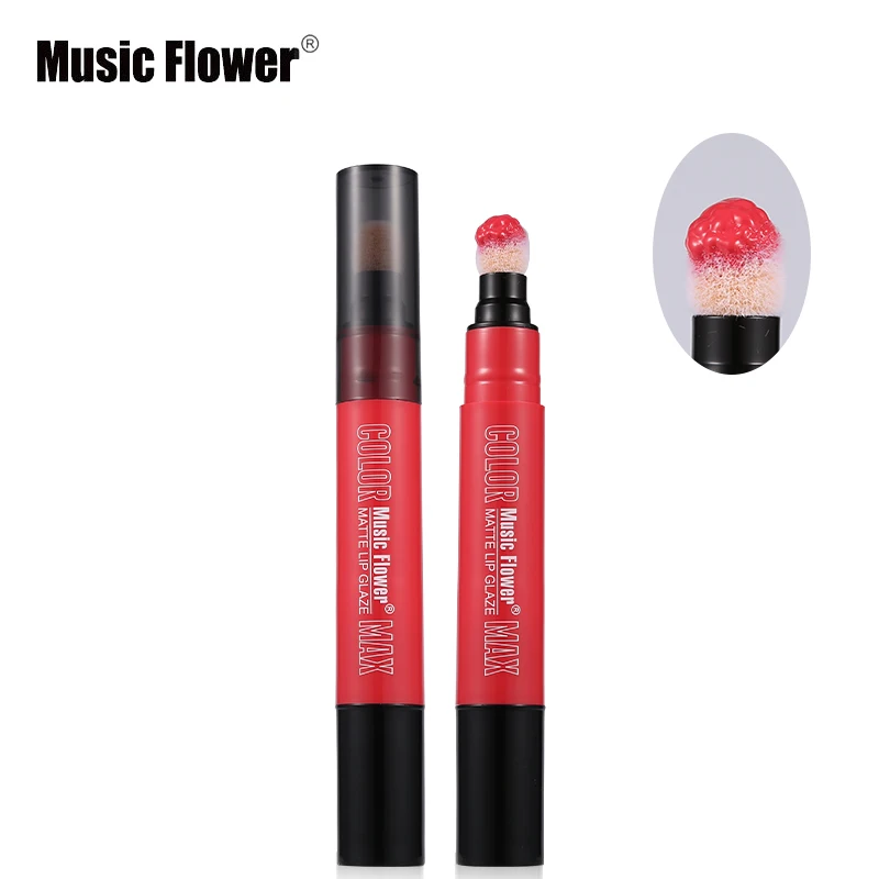 

Music Flower Brand Makeup Rotating Soft Cushion Sponge Lipstick Matte 6 Color 24 Hours Long-lasting Non-sticky Lip Stick Batom