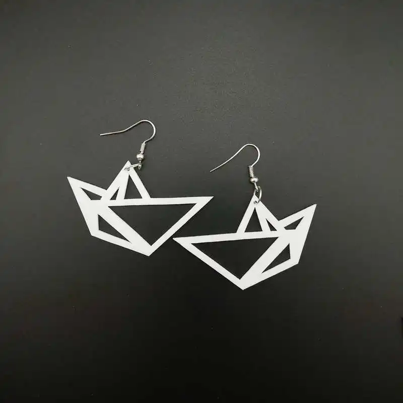

Fashion Personality Acrylic Hollow Out Geometric Boat Drop Earrings For Women Night Club Jewelry Accessories