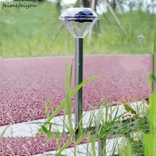 Feimefeiyou 4pcs/lot Solar Power LED Stainless Steel Landscape lamps Outdoor Garden Path Lawn Lamp Straight Diamond Light