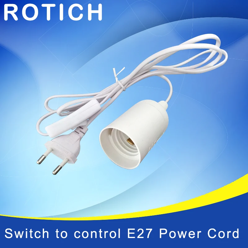 SAVE Plug-and-play E27 holder for E27 socket E27 base bulb led light lamp,switch to control E27 Power Cord Europe Russia Plug 25pcs pack j575y bule light led beads diy circuit toys making free russia shipping