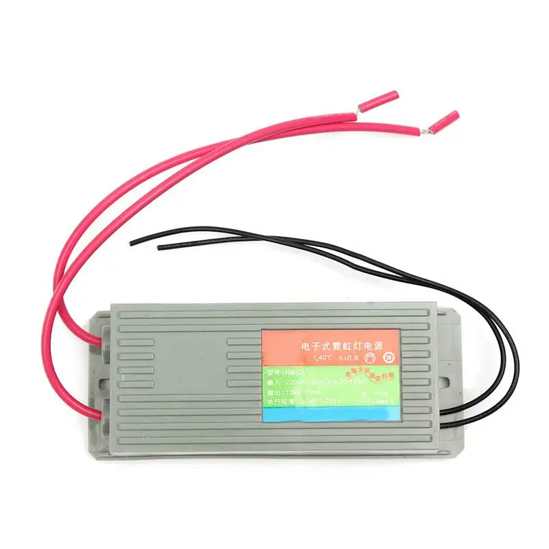 

10KV 30mA High Frequency Neon Electronic Transformer 100W Load 10M Neon Power Supply Rectifier 220V AC