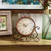 NOOLIM European Antique Luxury Iron Clock Living Room Home Vintage Clock Table Clock Retro Roman Digital Desktop Ornaments ► Photo 2/5