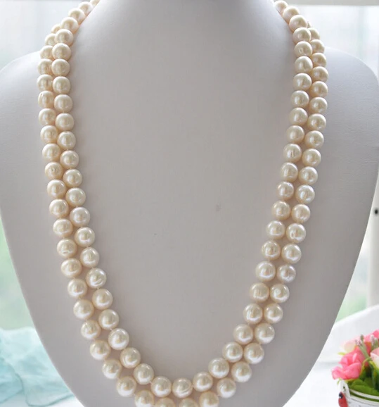 

Jewelr 004792 2row 27" 11-12mm white round white PEARL necklace
