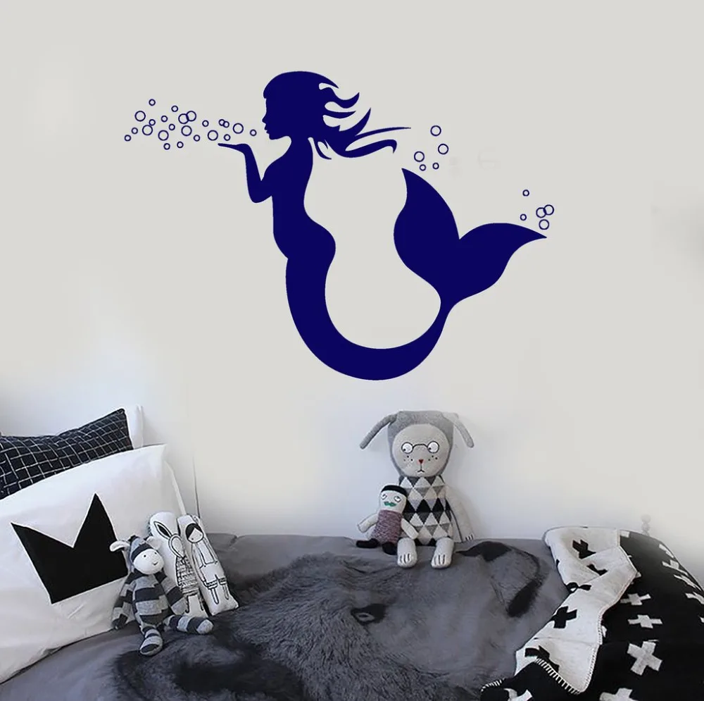 Mermaid Vinyl Wall Decal Marine Decor Nursery Kids Room Stickers