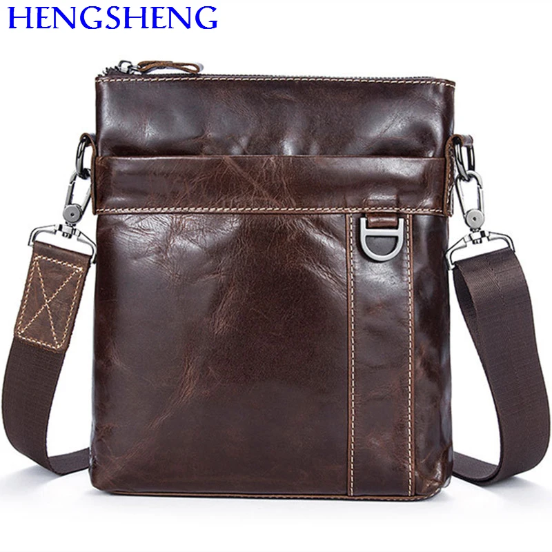 Hengsheng cheap price genuine leather men shoulder bags for business leather bag men messenger ...