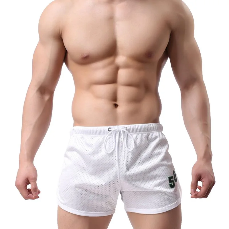 LOOZYKIT летние мужские лоскутные спортивные свободные мужские повседневные пляжные шорты с завязками Мужские дышащие бермуды masculina - Цвет: Белый