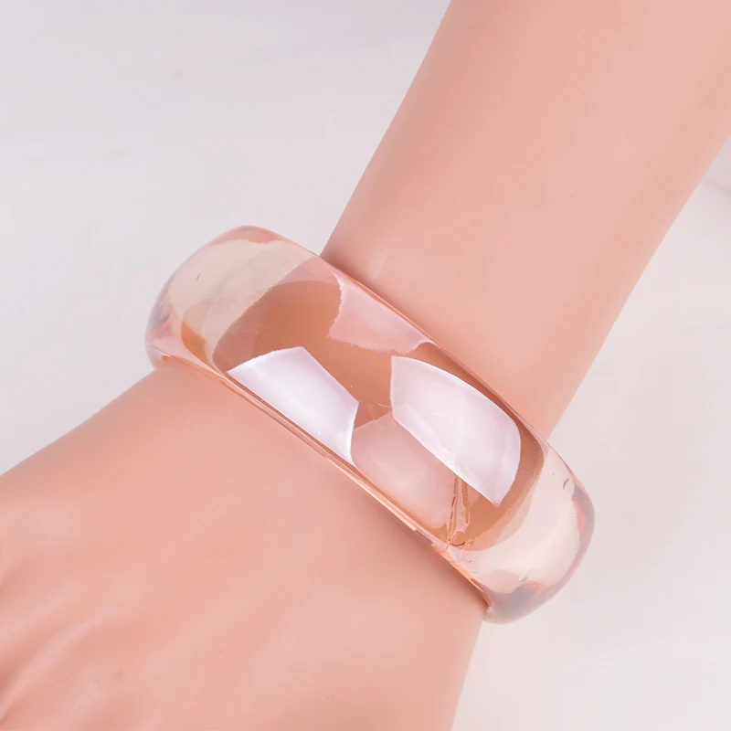 Trendy Resin Cuff Fashion Women Bracelet and Bangles Bling Color Acrylic Wide Geometric Bangle For Girl Charms New Jewelry 2019 (3)