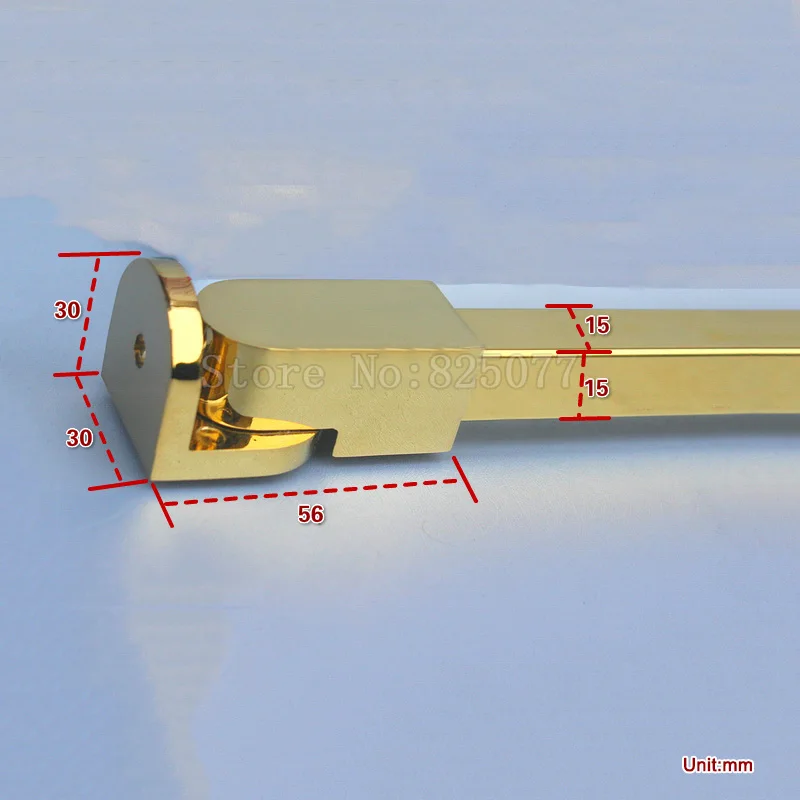 1 шт. титановая золотая ручка для душевой кабины из нержавеющей стали, фиксированный стержень/зажим для двери, стойка для стекла ванной комнаты, общая длина 90 см