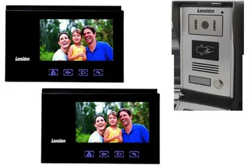 

Home Security 7InchScreen Color video door phone intercommunication of point-touch key with ID function 5pcs ID card included
