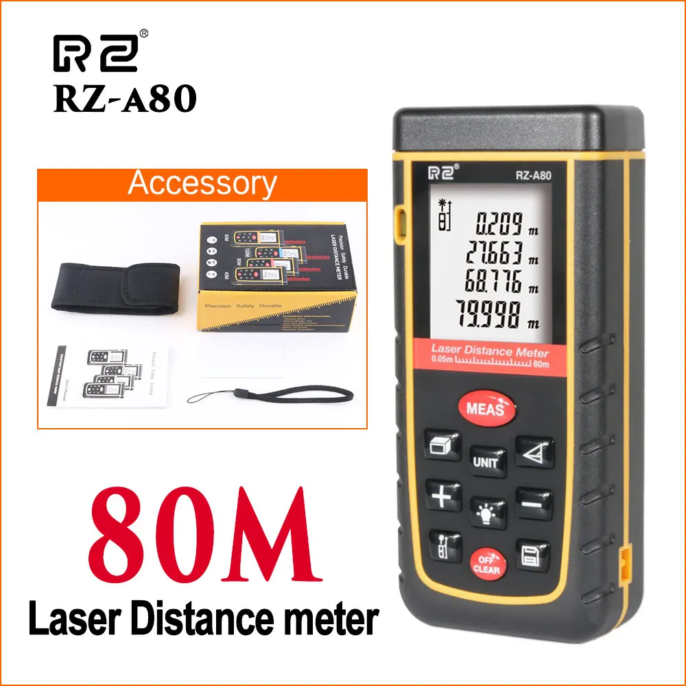 RZ лазерный дальномер охотничий цифровой Ручной 40 м 60 80 100 дальномер|Лазерные