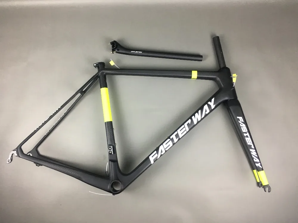 Sale classic design FASTERWAY PRO full black with no logo carbon road bike frameset:carbon Frame+Seatpost+Fork+Clamp+Headset,free ems 74