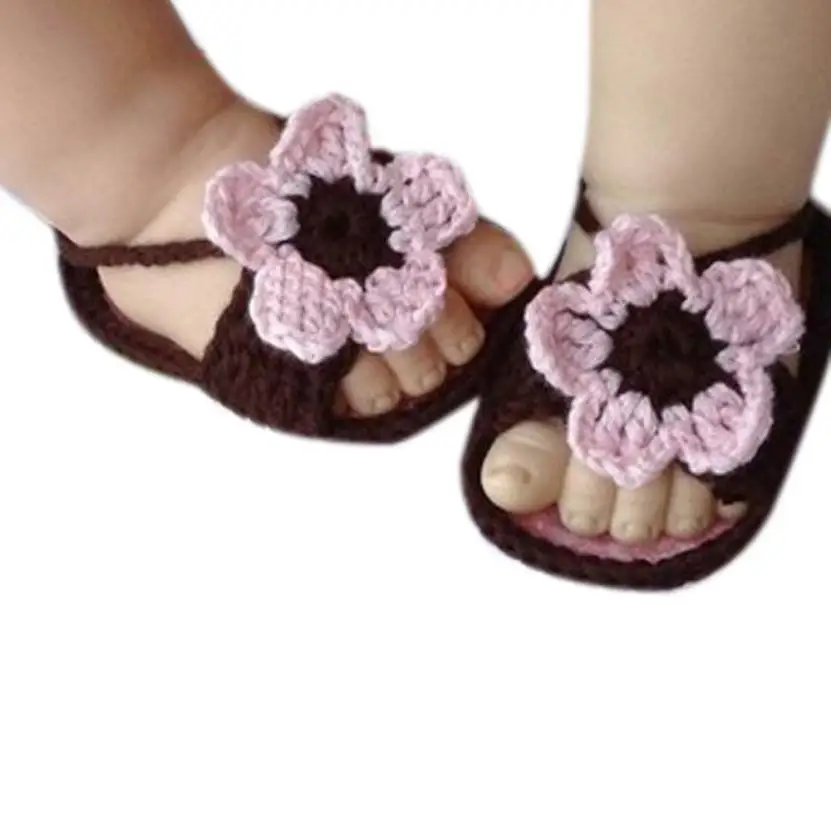 

BMF TELOTUNY Fashion Simple Newborn Lovely Baby Knitting Woolen Lace Crochet Buckle Sandal Shoes Apr25 Drop Ship