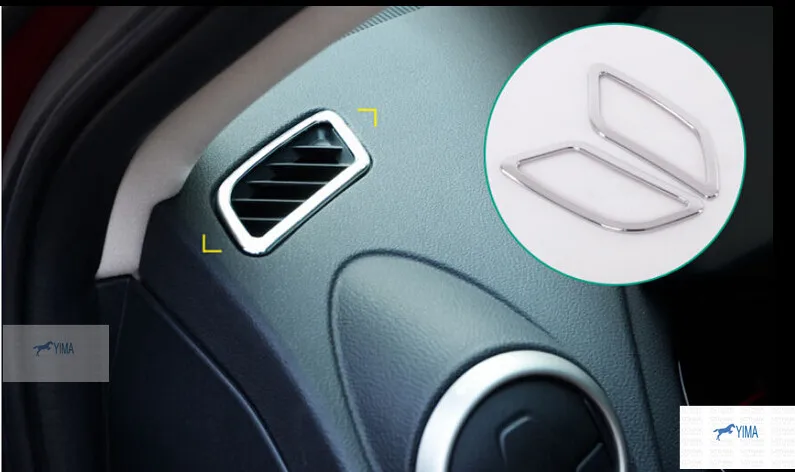 

Yimaautotrims Chrome Dashboard Air Conditioning AC Vent Outlet Frame Cover Trim Fit For Nissan Qashqai Dualis 2011 2012 2013