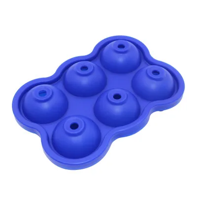 ZIQICA силиконовая 6 отверстий форма для хоккея силиконовая Силиконовая для кубиков льда 6 даже форма для льда 6 последовательный мяч хоккейная форма для льда - Цвет: Dark Blue