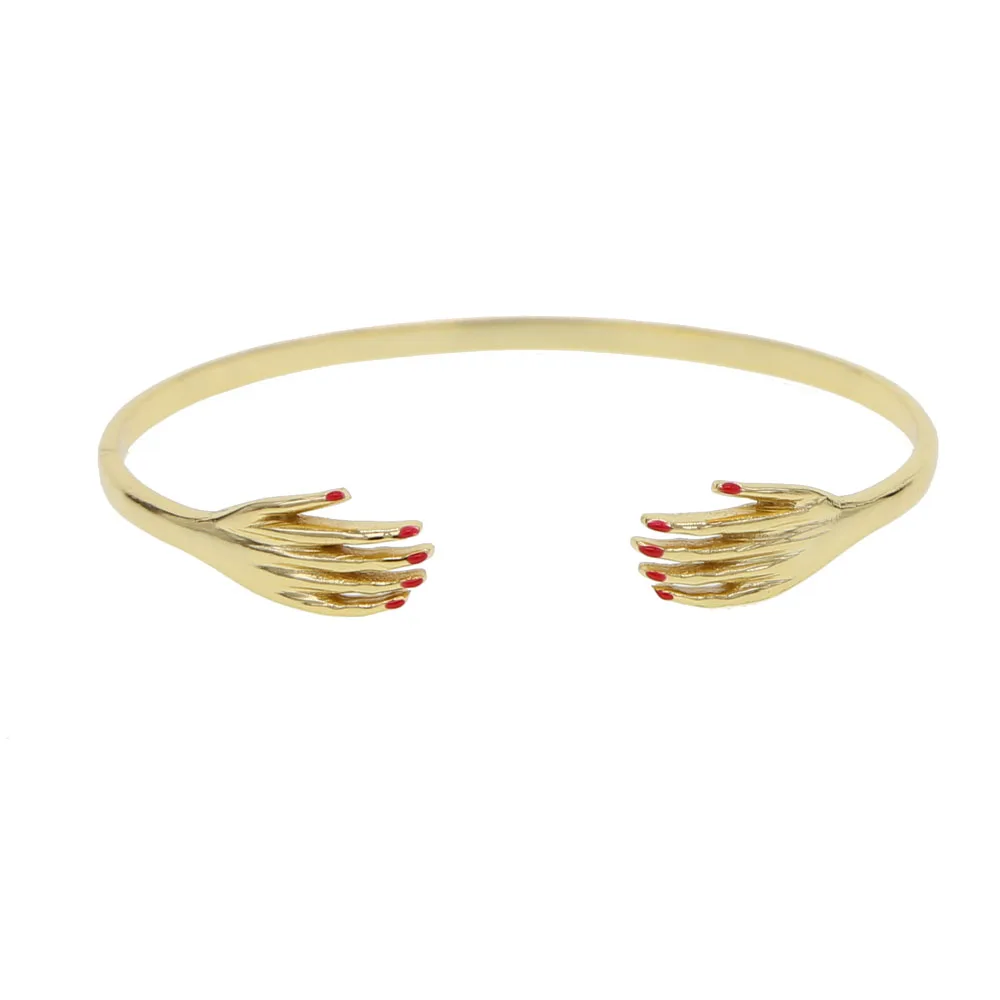 Новое поступление, простой золотистый Браслет-манжета для женщин, регулируемый браслет для объятия руки, Женские Ювелирные изделия, подарок на день рождения