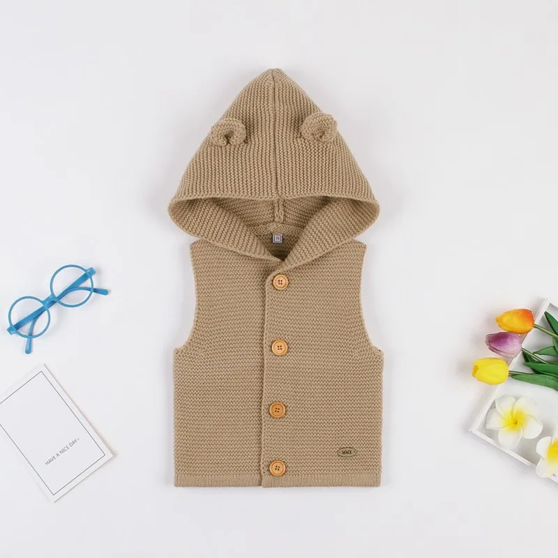 knitted Clothes sleeveless Clothing Baby Vest Clothes Autumn Winter Newborn Baby Boys Girls Sweater