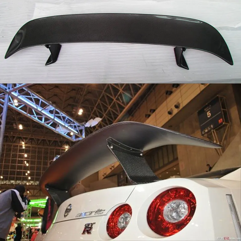 FOR NISSAN GT R GTR R35 E STYLE CARBON FIBER REAR TRUNK WING SPOILER