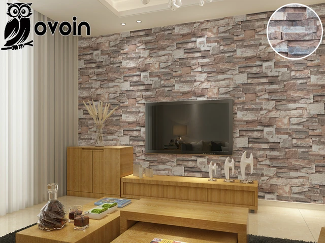 tv wand aus naturstein, online-shop vinyl 3d stein wand papier rolle ziegel wand tapete für, Design ideen