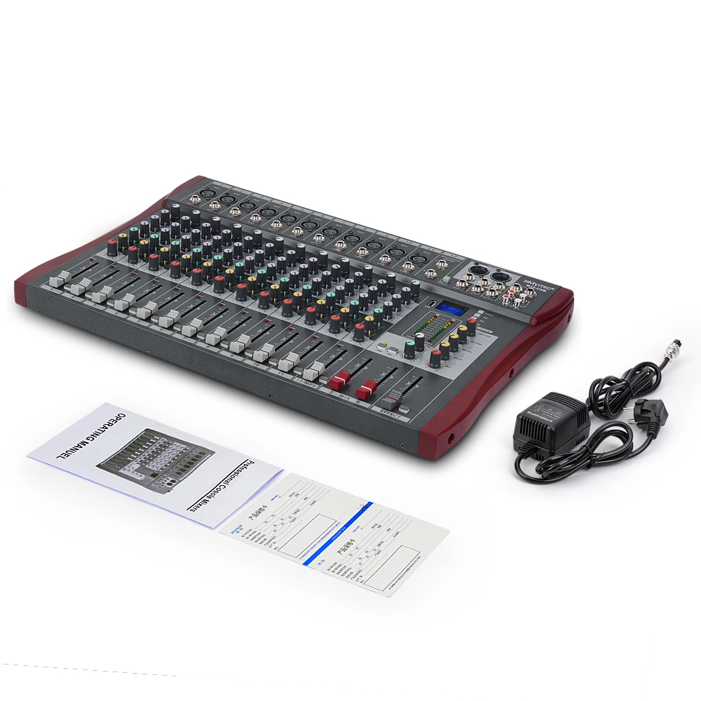 M12 USB профессиональный звуковой аудиомикшер 12 каналов 48 В Phantom Power Reverb FX DJ микшер