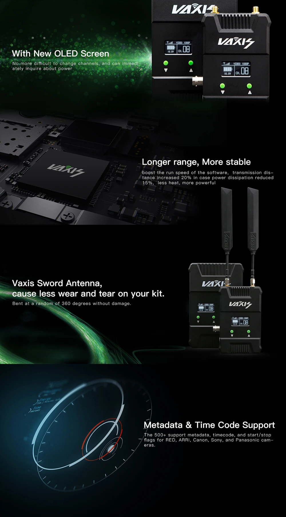 VAXIS Беспроводной wdhi 500ft+ 200 м 3g 1080 P коробка передач передачи система аудио/видеокамера с HD для ronins Ak2000 Ak4000 Crane2