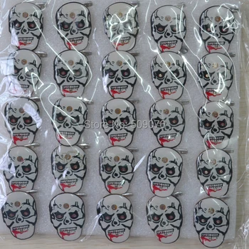 

Free shipping 50pcs/lot Halloween LED ghost Badge Brooch flashing pumpkin Pins Party concert Favors holiday gift