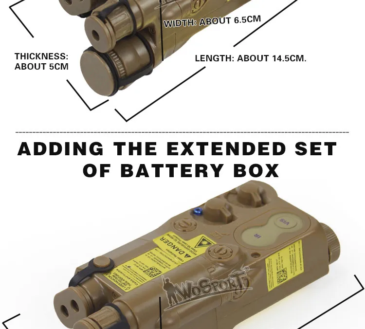WoSporT Тактический PEQ-16 коробка для батарейного отсека страйкбол охотничье оборудование для тактического снаряжения использования пейнтбола