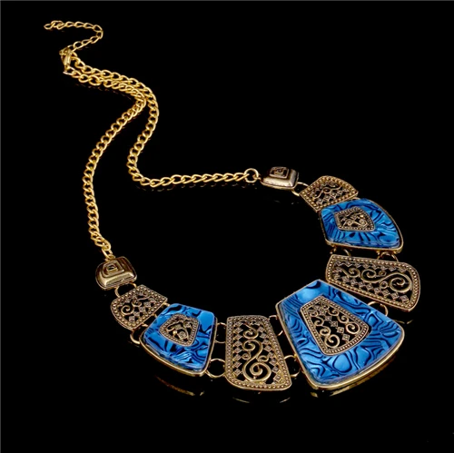 Ожерелье женское, эмалированное геометрическое ожерелье s& Кулоны, винтажная Золотая Серебряная цепочка, колье, массивное ожерелье, колье для женщин - Окраска металла: XL1077A
