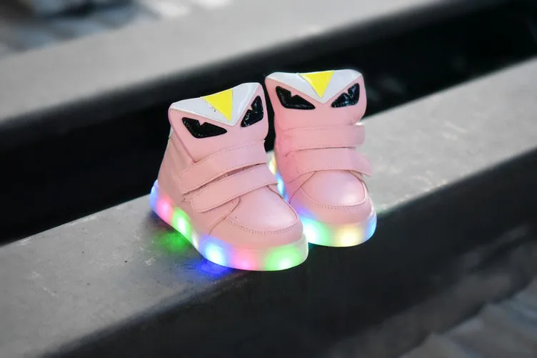 Мультяшный светодиодный светильник для мальчиков и девочек 1-5 лет, детские модные ботинки, детская повседневная спортивная обувь, светящиеся кроссовки - Цвет: 3
