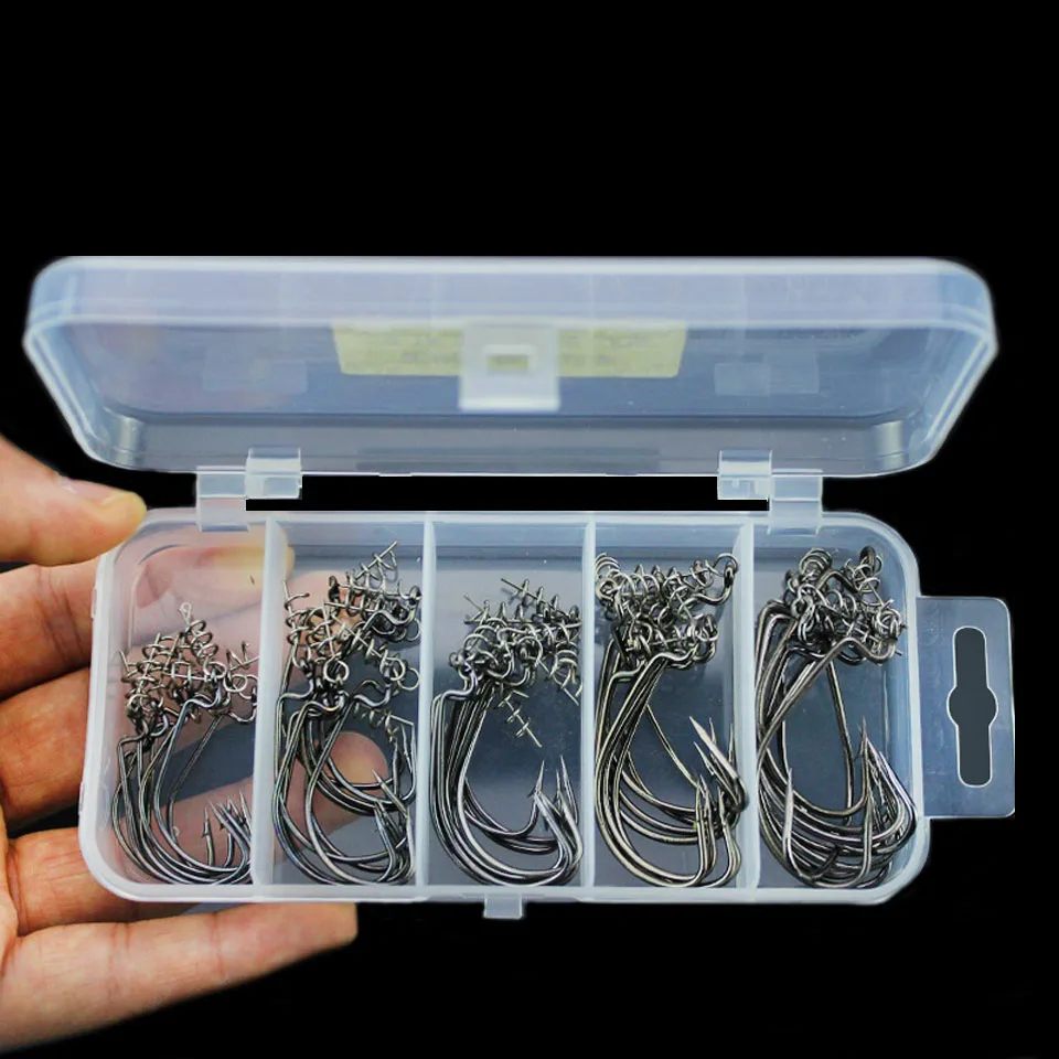 

WALK FISH 50PCS/Lot Combined Crank Hook Set Spring Pin Locked Fishing Crank Hooks Dezhou Group Accessories