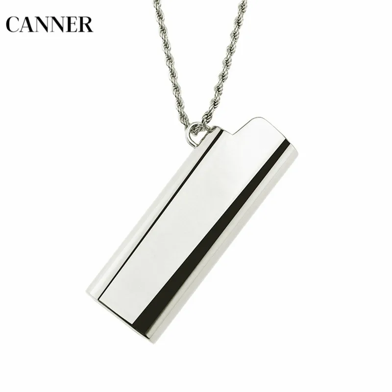 Canner Мужская хип-хоп нержавеющая стальная Зажигалка подвеска в форме крышки