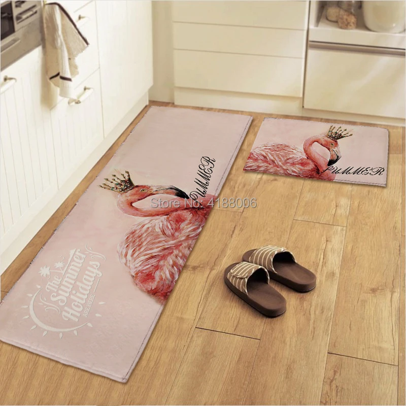 Удовлетворить приятный розовый Фламинго принтер двери, пол коврик для прихожей гостиная, кухня, ванная комната ковер антискользящий детская комната бархат ковер 5 размеры