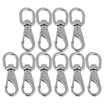 

304 Stainless Steel M4 Boat Marine Pet Chains Keychains Swivel Eye Spring Hardware Snap Hook Pack of 10