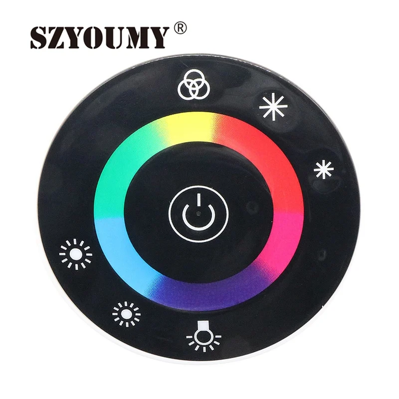 SZYOUMY 1 шт. светодиодный сенсорный круглый RGB контроллер DC12V-DC24V 18A 7 Ключи РФ Пульт дистанционного управления