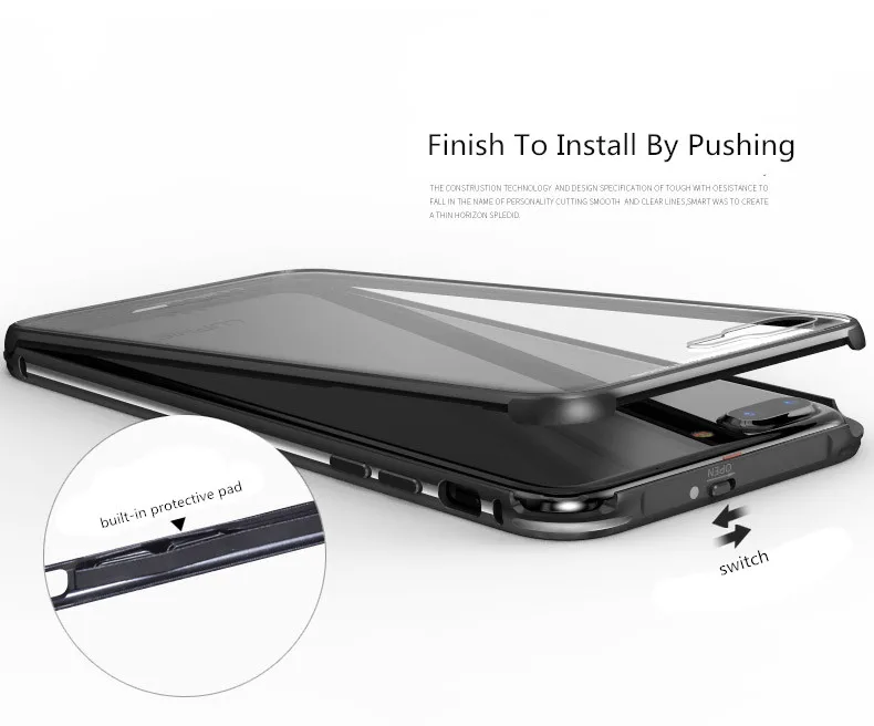 iphone metal bumper tempered glass case (12)