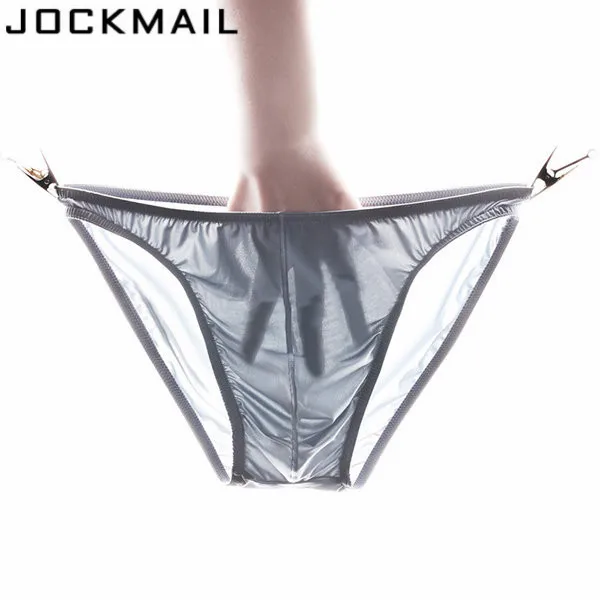 JOCKMAIL Брендовое нижнее белье Ice Silk прозрачные тонкие дышащие Бесшовные трусы для мужчин Высокая эластичность сексуальное нижнее белье