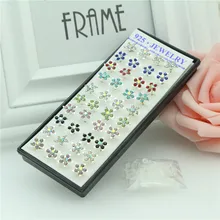 WalerV, 40 шт/коробка, набор сережек-гвоздики с кристаллами в форме ветряной мельницы, Мода 925, ювелирные изделия из серебра для женщин, серебряные серьги, подарки