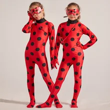 3 Pcs/set Kids Ladybird Costume Clothing Sets Anime Girl Lady Bug Cosplay Marinette Little Beetle Suit Lady Bug Jumpsuit C3082CH