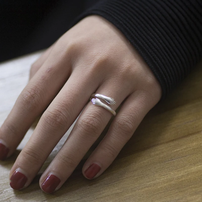

LNRRABC Fashion Adjustable Stainless Steel Ring Simple Style Silver Color Open Finger Ring For Women Men Jewelry Rings