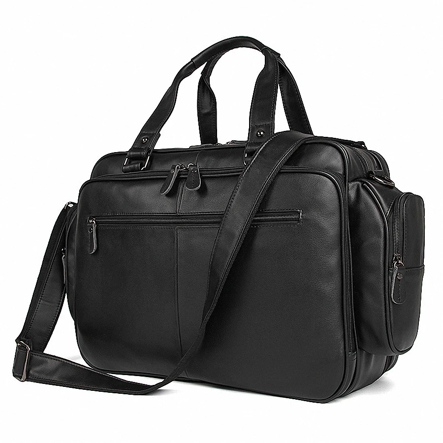 Роскошный мужской кожаный портфель, деловая сумка из натуральной кожи, 15,6 дюймов, сумка для ноутбука, Офисная сумка, сумка на плечо, LI-2230