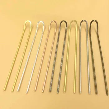 

Retro Hairstick Hairwear Blank Findings 130*2mm with Hole Women's Bride Hair Clips DIY Metal Hair Jewelry Making Base Setting
