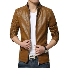 Модная мужская кожаная куртка на весну-осень, однотонное повседневное пальто из искусственной кожи, мужские мотоциклетные кожаные куртки, Мужская тонкая верхняя одежда 6XL