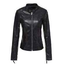 Осенне-зимняя Корейская версия, черная, розовая кожаная куртка, Женское пальто из искусственной кожи, женская короткая мотоциклетная байкерская куртка, верхняя одежда