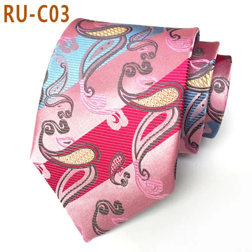 RU-C03 67 цветов, шелковый галстук для мужчин, жаккардовый, 8 см, Модный Цветочный галстук, деловой галстук для свадебной вечеринки, галстук, подарок для Него - Цвет: RU-C03