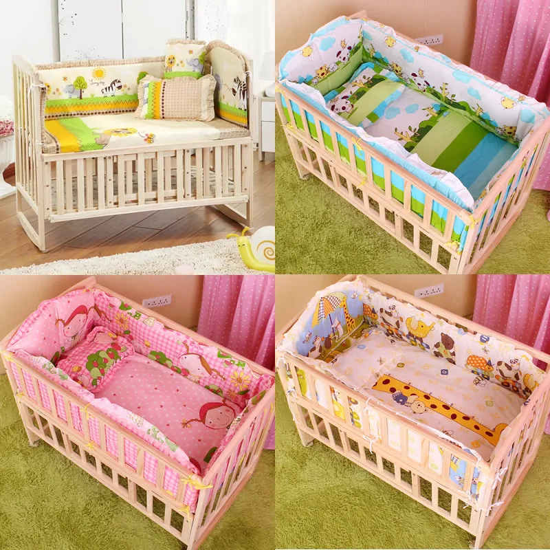 5Pcs baby crib bedding set kids bedding set 100x60cm newborn baby