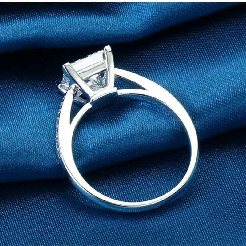 CC Ювелирные изделия Модные кольца из стерлингового серебра 925 пробы для женщин ювелирные изделия Простой дизайн квадратные Свадебные Обручальное кольцо Бижу CC631