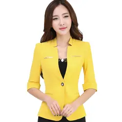 Профессиональные женские полуботинки блейзер с рукавами модные офисные пиджак Большие размеры рабочая одежда формальный форма цвет