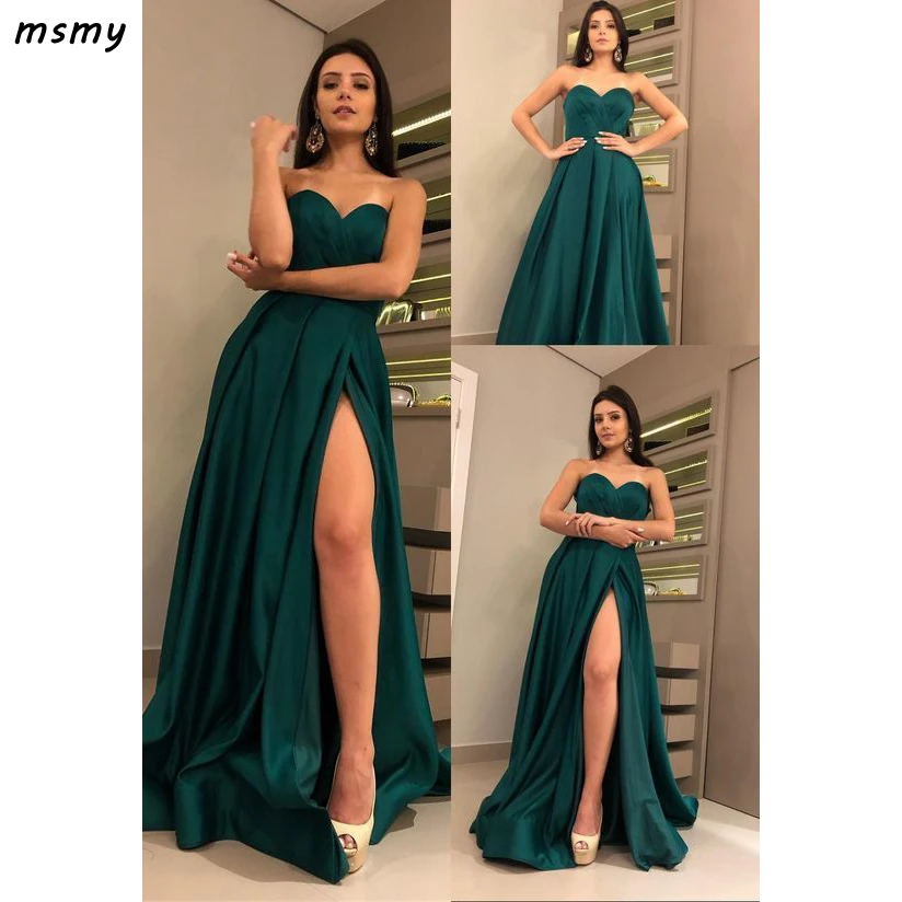 Charming-Sweetheart-Dark-Green-Prom-Dress-with-Split-Satin-Long-Prom-Gow  109