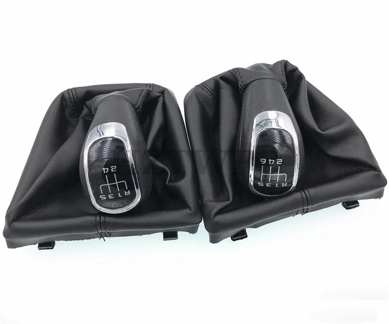 Высокое качество 5 6 скоростей ручки переключения передач автомобиля с Giator кожаный ботинок для Skoda Octavia II 09-12 YETI 09-12 ручка переключения передач